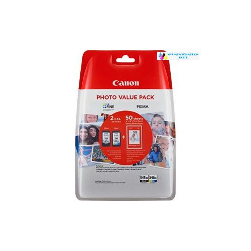 Canon PG-545XL/CL-546XL eredeti tintapatron fekete/színes multipack + 50 lap fotópapír